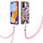 Coque Silicone Motif Fantaisie Souple Couleur Unie Etui Housse avec Laniere Strap Y06B pour Xiaomi Redmi Note 11 Pro 4G Violet Clair