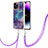Coque Silicone Motif Fantaisie Souple Couleur Unie Etui Housse avec Laniere Strap Y07B pour Apple iPhone 14 Pro Max Petit