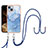 Coque Silicone Motif Fantaisie Souple Couleur Unie Etui Housse avec Laniere Strap Y07B pour Apple iPhone 15 Bleu