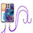 Coque Silicone Motif Fantaisie Souple Couleur Unie Etui Housse avec Laniere Strap Y07B pour Huawei Honor X8 4G Violet