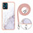 Coque Silicone Motif Fantaisie Souple Couleur Unie Etui Housse avec Laniere Strap YB1 pour Motorola Moto E13 Blanc