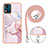 Coque Silicone Motif Fantaisie Souple Couleur Unie Etui Housse avec Laniere Strap YB1 pour Motorola Moto E13 Rose