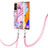 Coque Silicone Motif Fantaisie Souple Couleur Unie Etui Housse avec Laniere Strap YB1 pour Xiaomi Redmi Note 11 Pro 5G Violet Clair