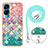 Coque Silicone Motif Fantaisie Souple Couleur Unie Etui Housse avec Laniere Strap YB3 pour Huawei Honor 90 Lite 5G Petit