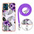 Coque Silicone Motif Fantaisie Souple Couleur Unie Etui Housse avec Laniere Strap YB3 pour Motorola Moto E13 Petit