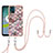 Coque Silicone Motif Fantaisie Souple Couleur Unie Etui Housse avec Laniere Strap YB3 pour Motorola Moto E13 Petit