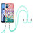 Coque Silicone Motif Fantaisie Souple Couleur Unie Etui Housse avec Laniere Strap YB3 pour Motorola Moto E22 Colorful