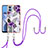 Coque Silicone Motif Fantaisie Souple Couleur Unie Etui Housse avec Laniere Strap YB3 pour Motorola Moto E22 Violet