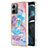 Coque Silicone Motif Fantaisie Souple Couleur Unie Etui Housse avec Laniere Strap YB3 pour Motorola Moto G14 Bleu