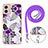 Coque Silicone Motif Fantaisie Souple Couleur Unie Etui Housse avec Laniere Strap YB3 pour Motorola Moto G53 5G Petit