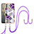 Coque Silicone Motif Fantaisie Souple Couleur Unie Etui Housse avec Laniere Strap YB3 pour Nokia C31 Violet