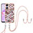 Coque Silicone Motif Fantaisie Souple Couleur Unie Etui Housse avec Laniere Strap YB3 pour Oppo A58 5G Marron