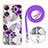 Coque Silicone Motif Fantaisie Souple Couleur Unie Etui Housse avec Laniere Strap YB3 pour Oppo A58 5G Petit