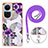 Coque Silicone Motif Fantaisie Souple Couleur Unie Etui Housse avec Laniere Strap YB3 pour Oppo Reno10 5G Petit