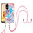 Coque Silicone Motif Fantaisie Souple Couleur Unie Etui Housse avec Laniere Strap YB3 pour Oppo Reno8 T 4G Petit