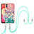 Coque Silicone Motif Fantaisie Souple Couleur Unie Etui Housse avec Laniere Strap YB3 pour Samsung Galaxy A04 4G Colorful