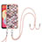 Coque Silicone Motif Fantaisie Souple Couleur Unie Etui Housse avec Laniere Strap YB3 pour Samsung Galaxy A04 4G Marron
