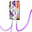 Coque Silicone Motif Fantaisie Souple Couleur Unie Etui Housse avec Laniere Strap YB3 pour Samsung Galaxy A04 4G Petit