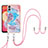 Coque Silicone Motif Fantaisie Souple Couleur Unie Etui Housse avec Laniere Strap YB3 pour Samsung Galaxy M04 Petit