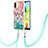 Coque Silicone Motif Fantaisie Souple Couleur Unie Etui Housse avec Laniere Strap YB3 pour Xiaomi Poco C50 Petit