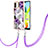 Coque Silicone Motif Fantaisie Souple Couleur Unie Etui Housse avec Laniere Strap YB3 pour Xiaomi Poco C50 Violet