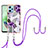 Coque Silicone Motif Fantaisie Souple Couleur Unie Etui Housse avec Laniere Strap YB3 pour Xiaomi Poco X5 5G Violet