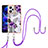 Coque Silicone Motif Fantaisie Souple Couleur Unie Etui Housse avec Laniere Strap YB3 pour Xiaomi Redmi Note 12 Explorer Violet