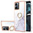 Coque Silicone Motif Fantaisie Souple Couleur Unie Etui Housse avec Laniere Strap YB5 pour Motorola Moto G14 Blanc