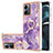 Coque Silicone Motif Fantaisie Souple Couleur Unie Etui Housse avec Laniere Strap YB5 pour Motorola Moto G14 Violet