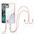 Coque Silicone Motif Fantaisie Souple Couleur Unie Etui Housse avec Laniere Strap YB5 pour Nokia C12 Blanc