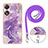 Coque Silicone Motif Fantaisie Souple Couleur Unie Etui Housse avec Laniere Strap YB5 pour Oppo A58 5G Petit