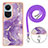 Coque Silicone Motif Fantaisie Souple Couleur Unie Etui Housse avec Laniere Strap YB5 pour Oppo Reno10 5G Petit