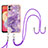 Coque Silicone Motif Fantaisie Souple Couleur Unie Etui Housse avec Laniere Strap YB5 pour Samsung Galaxy M04 Petit