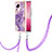 Coque Silicone Motif Fantaisie Souple Couleur Unie Etui Housse avec Laniere Strap YB5 pour Xiaomi Mi 13 Lite 5G Violet