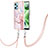 Coque Silicone Motif Fantaisie Souple Couleur Unie Etui Housse avec Laniere Strap YB5 pour Xiaomi Poco X5 5G Rose