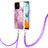 Coque Silicone Motif Fantaisie Souple Couleur Unie Etui Housse avec Laniere Strap YB5 pour Xiaomi Redmi 10C 4G Violet Clair