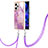 Coque Silicone Motif Fantaisie Souple Couleur Unie Etui Housse avec Laniere Strap YB5 pour Xiaomi Redmi Note 12 Explorer Violet Clair