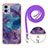 Coque Silicone Motif Fantaisie Souple Couleur Unie Etui Housse avec Laniere Strap YB7 pour Motorola Moto E22 Petit