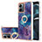 Coque Silicone Motif Fantaisie Souple Couleur Unie Etui Housse avec Laniere Strap YB7 pour Motorola Moto G14 Violet