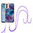 Coque Silicone Motif Fantaisie Souple Couleur Unie Etui Housse avec Laniere Strap YB7 pour Motorola Moto G53 5G Petit