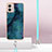 Coque Silicone Motif Fantaisie Souple Couleur Unie Etui Housse avec Laniere Strap YB7 pour Motorola Moto G53 5G Petit