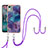 Coque Silicone Motif Fantaisie Souple Couleur Unie Etui Housse avec Laniere Strap YB7 pour Nokia C12 Petit