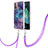 Coque Silicone Motif Fantaisie Souple Couleur Unie Etui Housse avec Laniere Strap YB7 pour Nokia G11 Violet