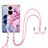 Coque Silicone Motif Fantaisie Souple Couleur Unie Etui Housse avec Laniere Strap YB7 pour Oppo Reno10 Pro 5G Rose