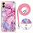 Coque Silicone Motif Fantaisie Souple Couleur Unie Etui Housse avec Laniere Strap YB7 pour Samsung Galaxy A04E Petit