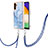 Coque Silicone Motif Fantaisie Souple Couleur Unie Etui Housse avec Laniere Strap YB7 pour Samsung Galaxy A04s Bleu