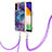 Coque Silicone Motif Fantaisie Souple Couleur Unie Etui Housse avec Laniere Strap YB7 pour Samsung Galaxy A13 5G Petit