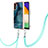 Coque Silicone Motif Fantaisie Souple Couleur Unie Etui Housse avec Laniere Strap YB7 pour Samsung Galaxy A13 5G Vert