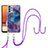 Coque Silicone Motif Fantaisie Souple Couleur Unie Etui Housse avec Laniere Strap YB7 pour Samsung Galaxy A32 4G Petit