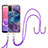 Coque Silicone Motif Fantaisie Souple Couleur Unie Etui Housse avec Laniere Strap YB7 pour Samsung Galaxy M02s Petit